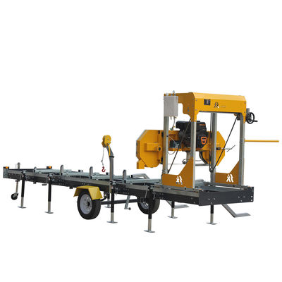 Máquina de corte de troncos de madera con remolque portátil horizontal