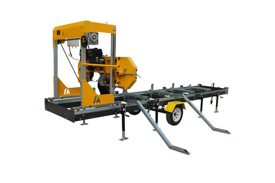 Máquina de corte de troncos de madera con remolque portátil horizontal