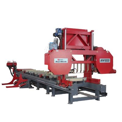Fabricación de madera 9*2,2*22m Molino de sierra de banda horizontal hidráulica para corte de alta precisión